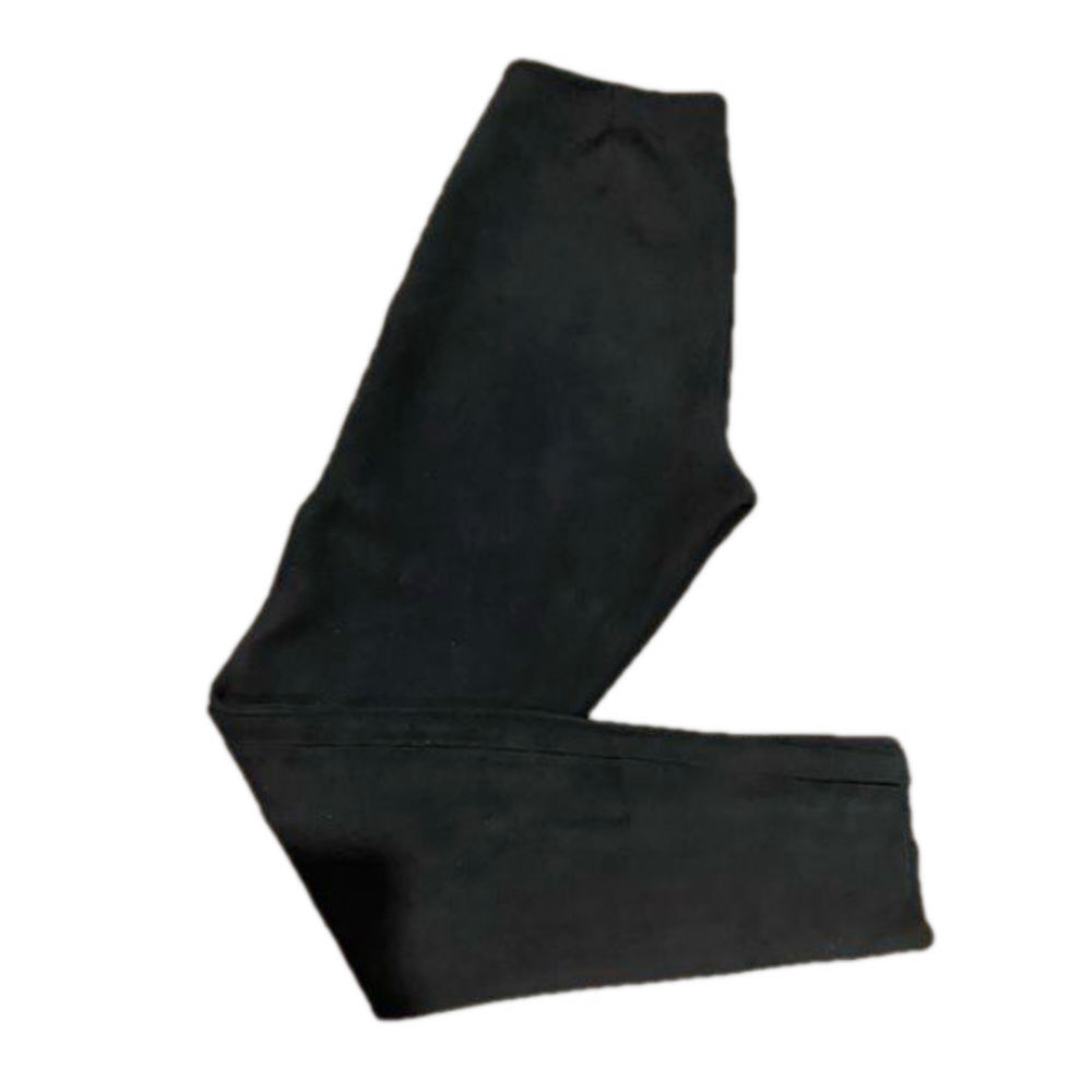 Zeza B by Hue Black Faux Microsuede Leggings Side Slit Large